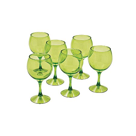 CONJUNTO DE TACAS ACRILICO VERDE 6 PCS PEQUENO