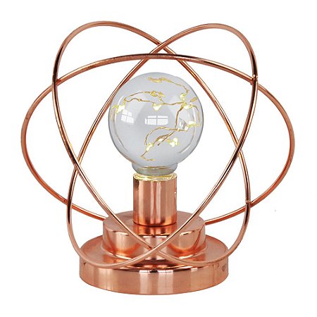 LUMINARIA LED EM METAL COBRE 17CM X 17CM X 15,7CM