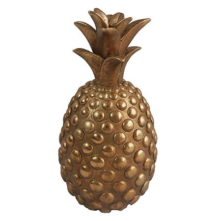 ABACAXI DECORATIVO DE RESINA COBRE 8CM X 8CM X 15,5CM