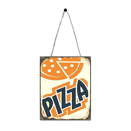 PLACA DECORATIVA DE FERRO PIZZA 25CM X 20CM X 0,6CM