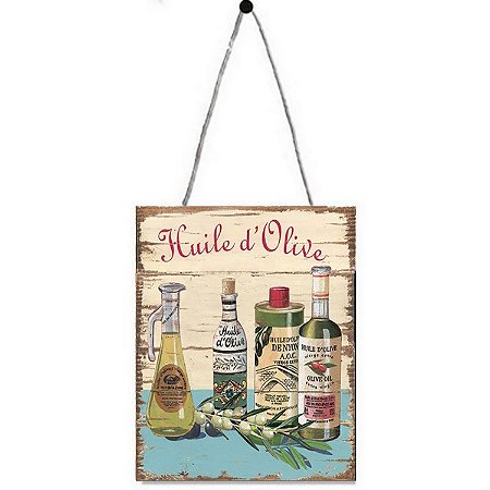 PLACA DECORATIVA DE FERRO HULLE D OLIVE 25CM X 20CM X 0,6CM