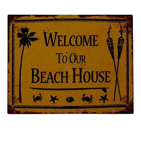 PLACA DECORATIVA DE METAL 20CM X 25CM