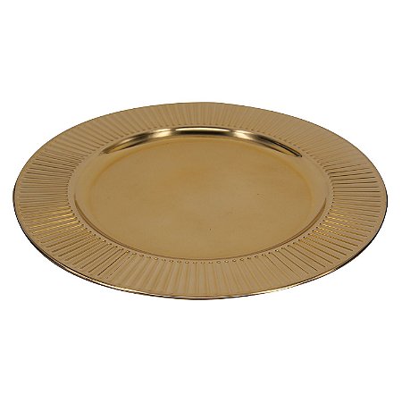 SOUSPLAT DE PLASTICO DOURADO 33CM X 2CM