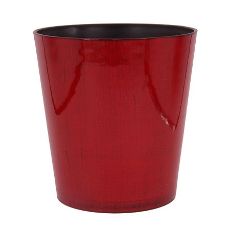 VASO DECORATIVO EM PLASTICO VERMELHO 16,5CM X 12,5CM X 17CM