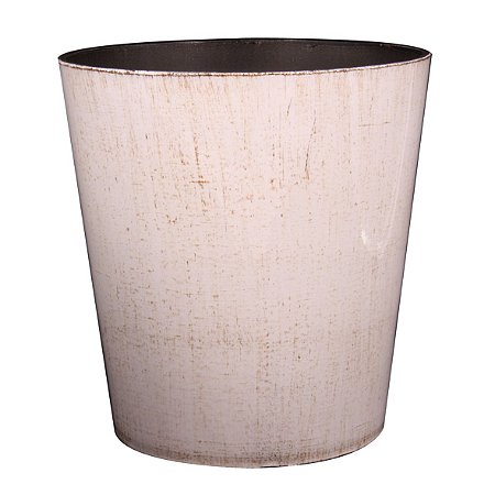 VASO DECORATIVO EM PLASTICO BRANCO 16,5CM X 12,5CM X 17CM