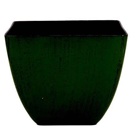 VASO DECORATIVO DE PLASTICO VERDE ESCURO 16CM X 8,5CM X 13CM