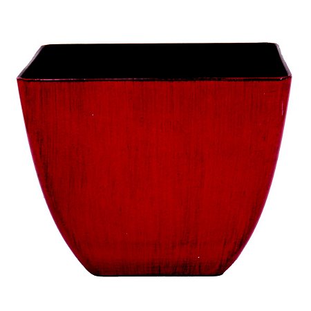 VASO DECORATIVO DE PLASTICO VERMELHO16CM X 8,5CM X 13CM