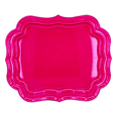 BANDEJA DE PLASTICO ROSA 51CM X 41CM X 4CM