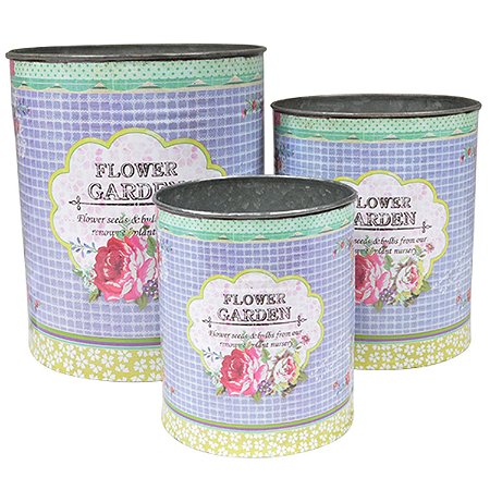 CJ DE CACHEPOTS DE METAL - 3 PCS