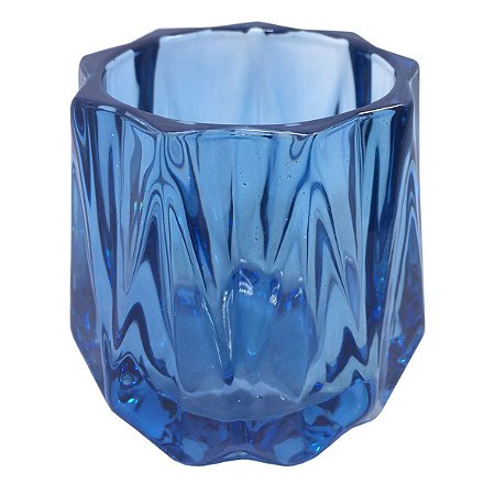 CJ DE CASTICAIS DE VIDRO AZUL  4PCS 7,5CM X 7,5CM