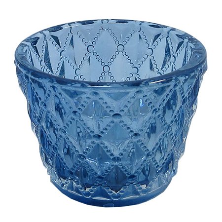 CJ DE CASTICAIS DE VIDRO AZUL  4PCS 7,5CM X 6CM