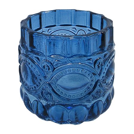 CJ DE CASTICAIS DE VIDRO AZUL  4PCS 6,7CM X 7CM