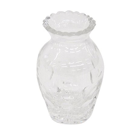VASO DECORATIVO EM VIDRO TRANSPARENTE 7,5CM X 12CM