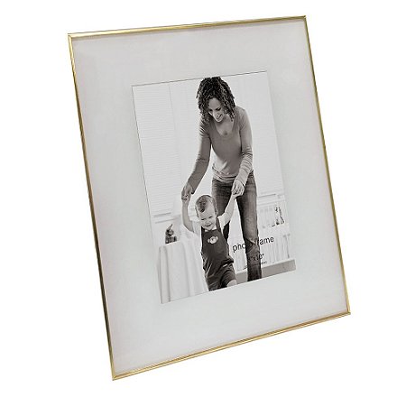 PORTA RETRATO EM VIDRO E METAL DOURADO 28CM X 1CM X 33CM