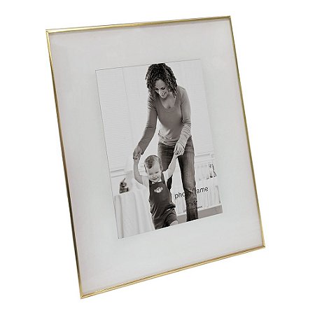 PORTA RETRATO EM VIDRO E METAL DOURADO 23CM X 1CM X 28CM