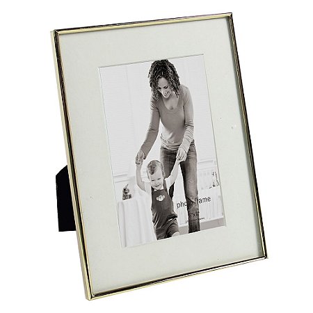 PORTA RETRATO EM VIDRO E METAL DOURADO 20,8CM X 1,5CM X 25,8