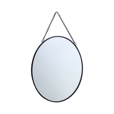 ESPELHO DE PAREDE EM METAL PRATA 24CM