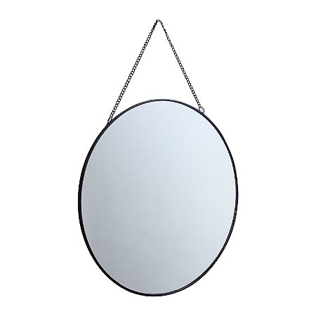 ESPELHO DE PAREDE EM METAL PRATA 30CM