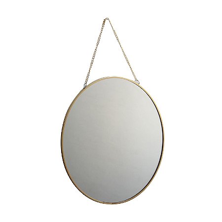 ESPELHO DE PAREDE EM METAL DOURADO 29CM