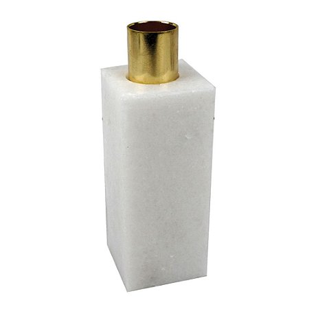 CASTICAL EM METAL DOURADO COM BASE EM MARMORE BRANCO 4,5 CM