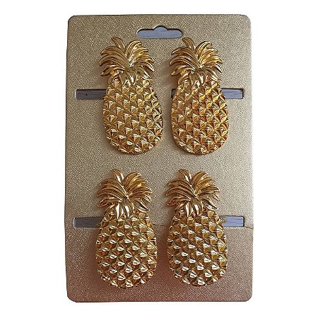 CJ DE PORTAGUARDANAPOS DOURADO 5CM X 3CM X 4,5CM