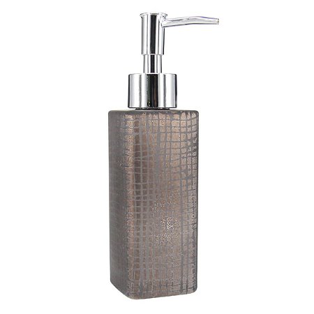 PORTA SABONETE LIQUDO DE VIDRO METALIZADO PRATA 7CM X 7CM X