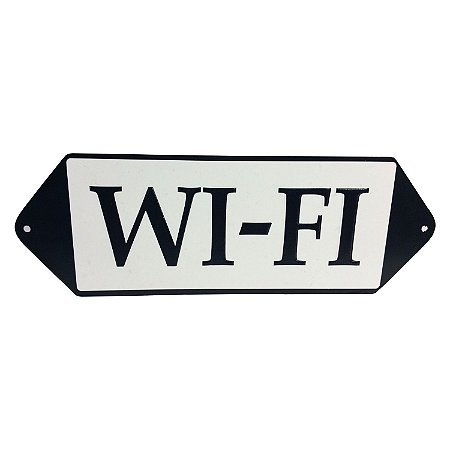 PLACA DECORATIVA EM METAL WIFI 36,8CM X 0,6CM X 12,7CM