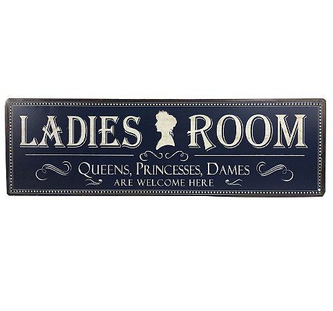 PLACA DECORATIVA DE FERRO - LACIES ROOM 49CM X 15CM