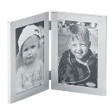 PORTA RETRATO ALUMINIUM NATURAL 2 FOTOS - 10 X 15 CM