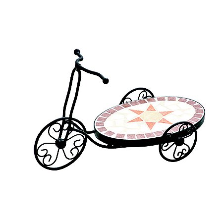 FLOREIRA BICICLETA DE FERRO ESTILO MOSAICO- BASE OVAL