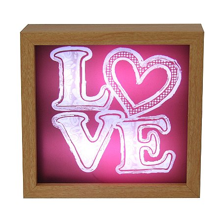 LUMINARIA DE MESA VERMELHA  LOVE 20CM X 20CM