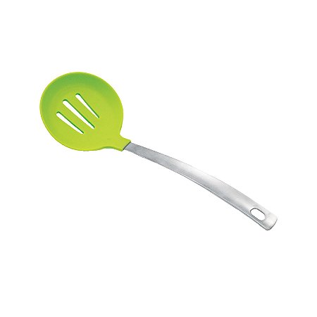 ESCUMADEIRA DE SILICONE REDONDA VERDE