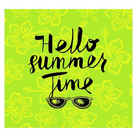 TELA  HELLO SUMMER TIME 25CM X 25CM X 2CM
