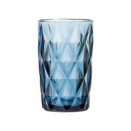 CJ DE COPOS DE VIDRO AZUL  6 PCS 8CM X 12,8CM  340ML