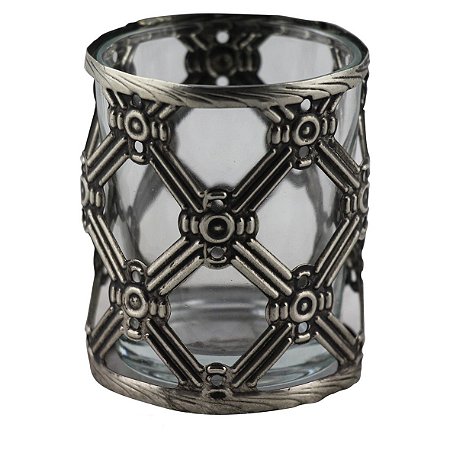 CASTICAL DE VIDRO E METAL 6CM X 7CM