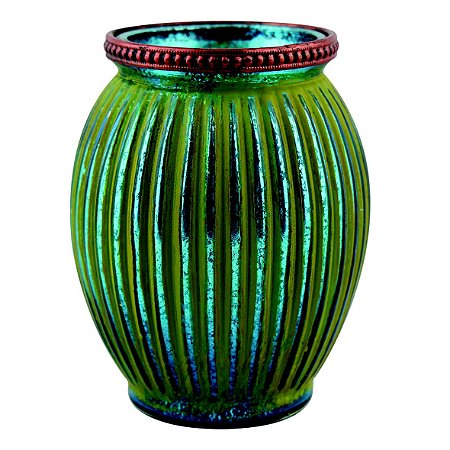 CASTICAL DE METAL VERDE 11CM X 11CM X 14CM