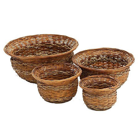 CJ DE CACHEPOTS DE BAMBU 4 PCS