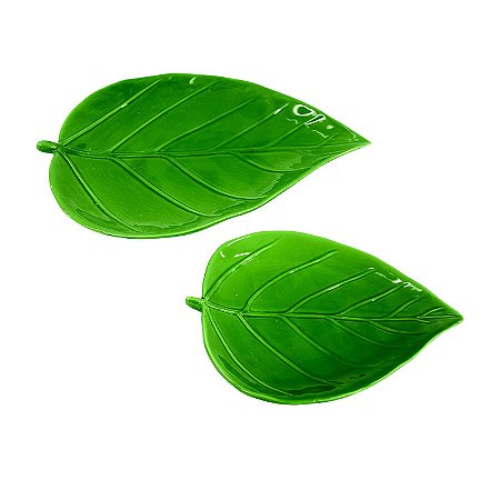 CJ, DE PRATOS DE CERAMICA  FOLHAS  2 PCS G 29CM X 24CM X 3CM