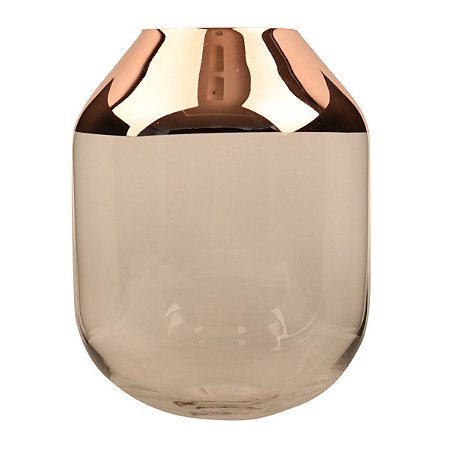 VASO DE VIDRO E ROSE GOLD