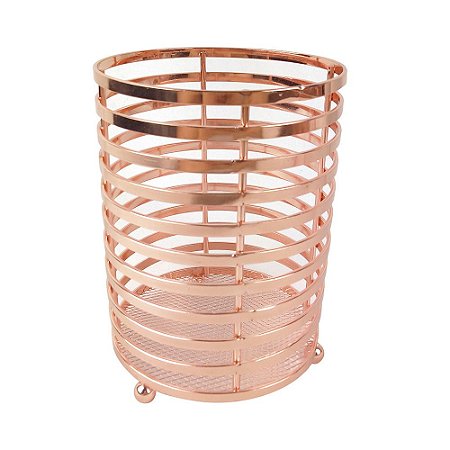 PORTA UTENSILOS DE METAL COBRE 12,5CM X 12,5CM X 15,8CM