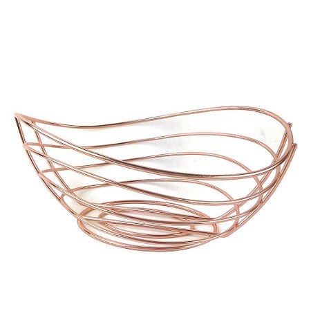 FRUTEIRA DE METAL COBRE 31,5CM X 21CM X 15CM