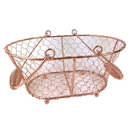 CESTO DE METAL COBRE 29,5CM X 23,5CM X 14,5CM