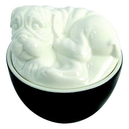 POTE DE PORCELANA CACHORRO 12CM X 12CM X 12CM