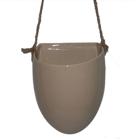 CACHEPOT DE CERAMICA PARA PAREDE COM ALCA DE CORDA