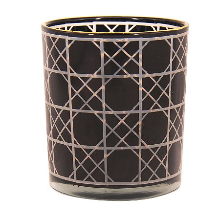 CJ. DE CASTICAIS DE VIDRO PRETO - 4 PCS 8,8CM X 10CM