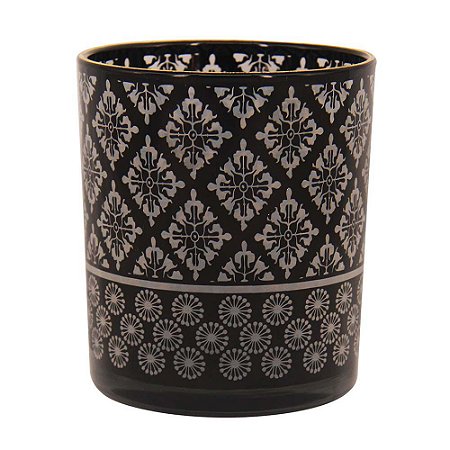 CJ. DE CASTICAIS DE VIDRO PRETO - 4 PCS 8,8CM X 10CM