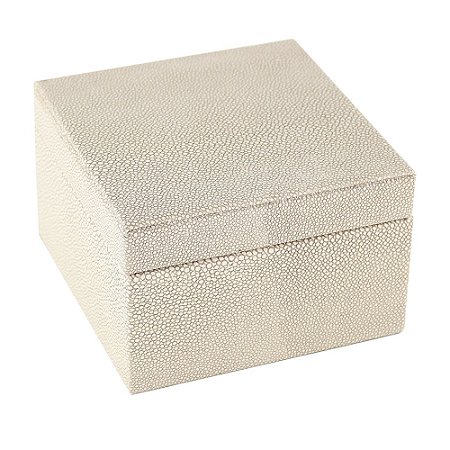 PORTA JOIAS BEGE 15,2CM X 15,2CM X 9,2CM