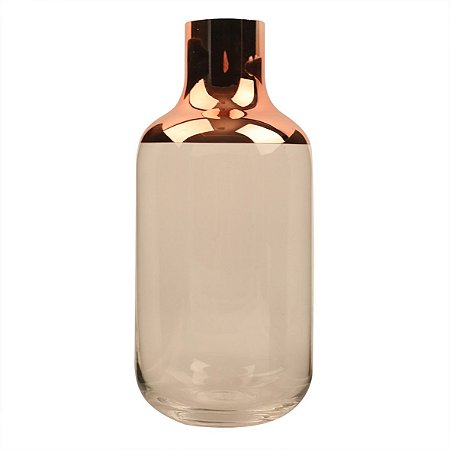 VASO DE VIDRO E ROSE GOLD