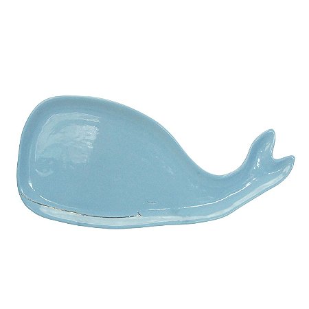 PRATO DE CERAMICA AZUL 36CM X 17CM X 2CM