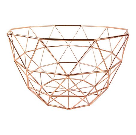 FRUTEIRA DE METAL COBRE 28,5CM X 28,5CM X 17,5CM